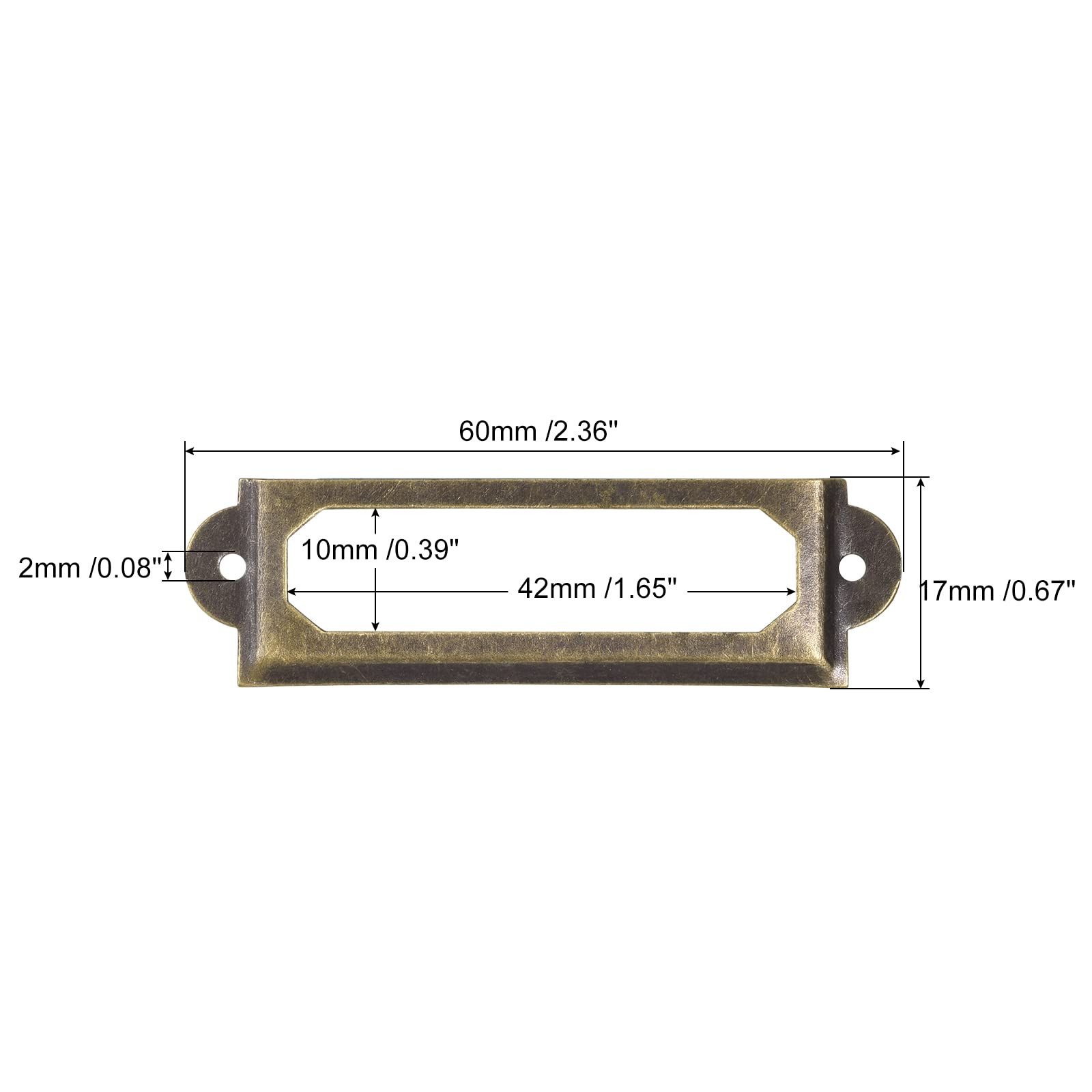 Metal Label Holders, 60x17mm 30pcs File Name Card Tag Label Holder Frame for view 4