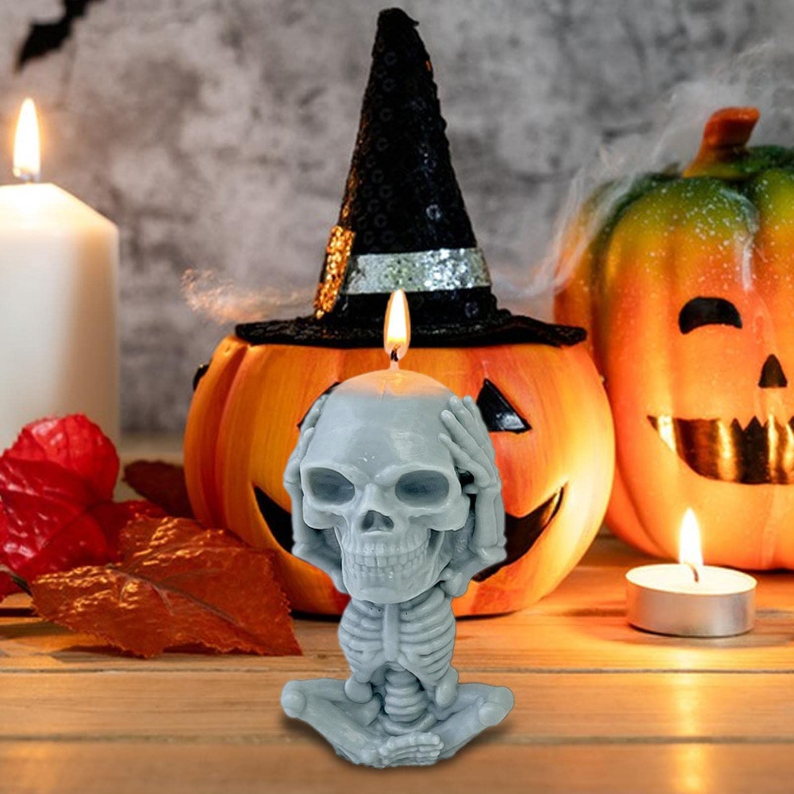 3D Skull Silicone Candle Mold view 2