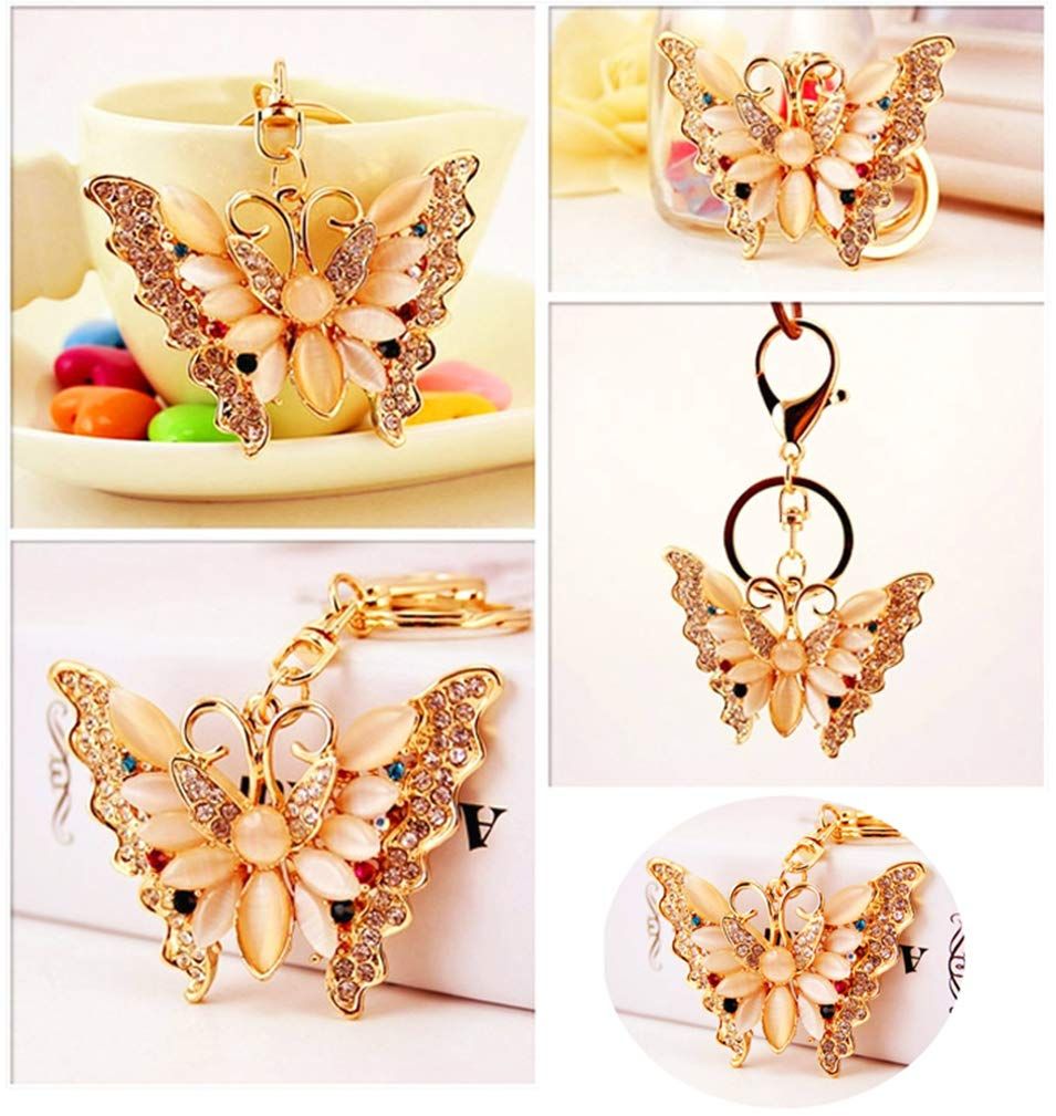 Lovely Butterfly Shape Crystal Rhinestone Sparkling Keychain Bag Pendant view 2