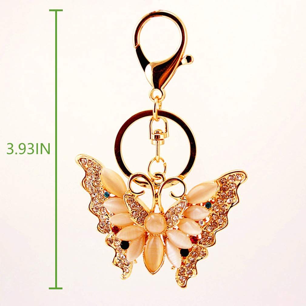 Lovely Butterfly Shape Crystal Rhinestone Sparkling Keychain Bag Pendant view 4