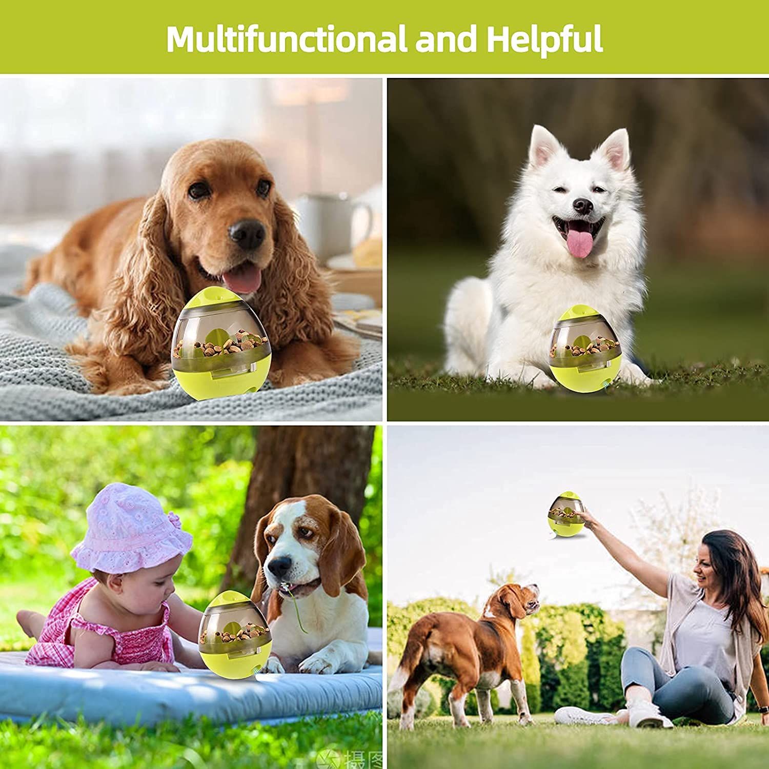 Tumbler Pet Toy, Automatic Pet Slow Feeder Treat Ball, Cat Dog Toy for Pet view 3