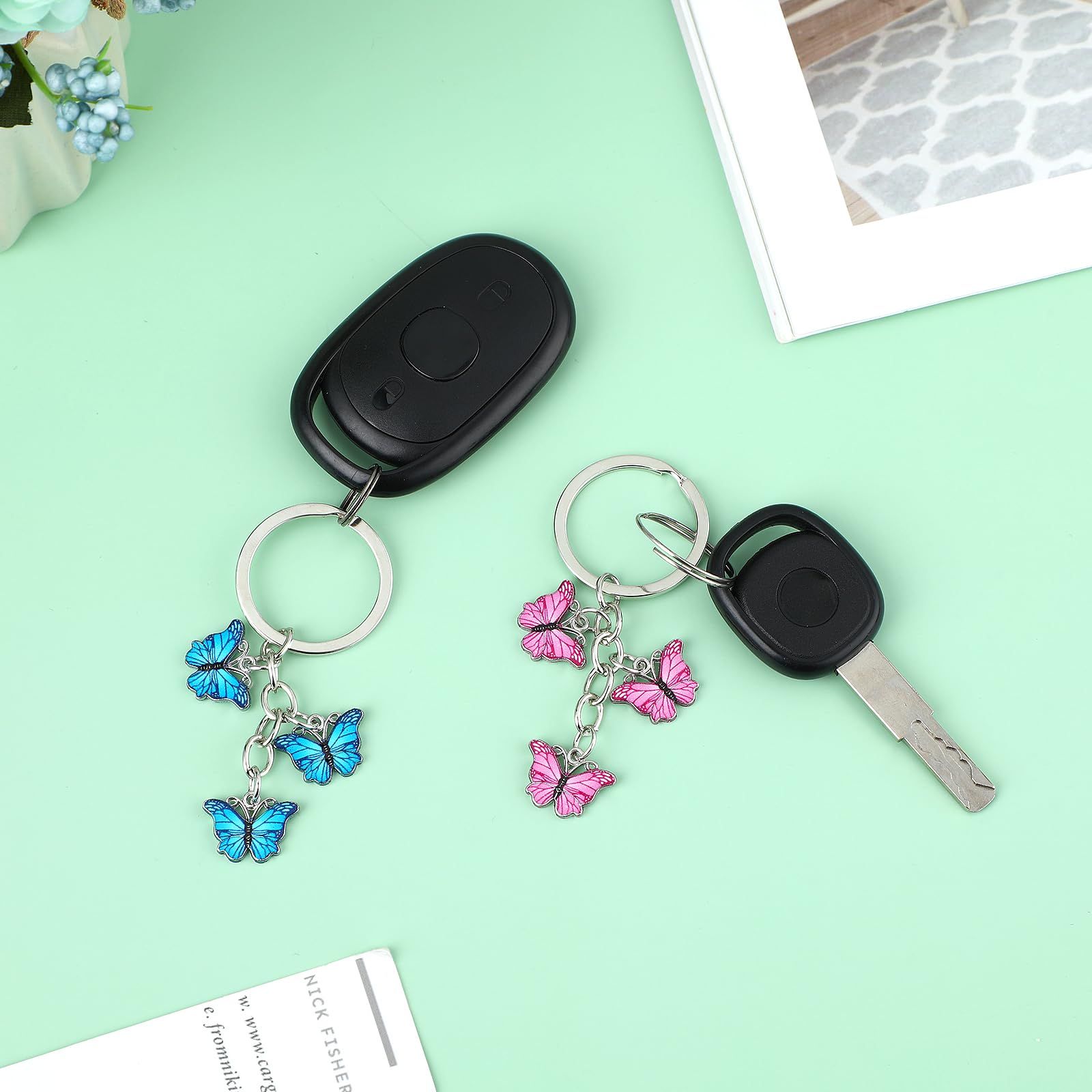 2Pcs Butterfly Keyrings For Women view 2