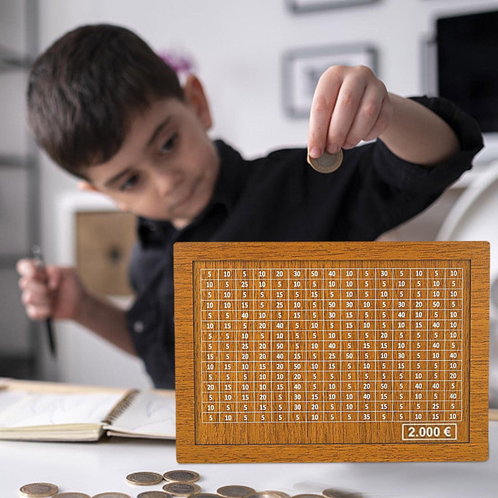 Money Saving Box - Home Kids Coin Paper Money Holder Boxes with Counting Tool view 3