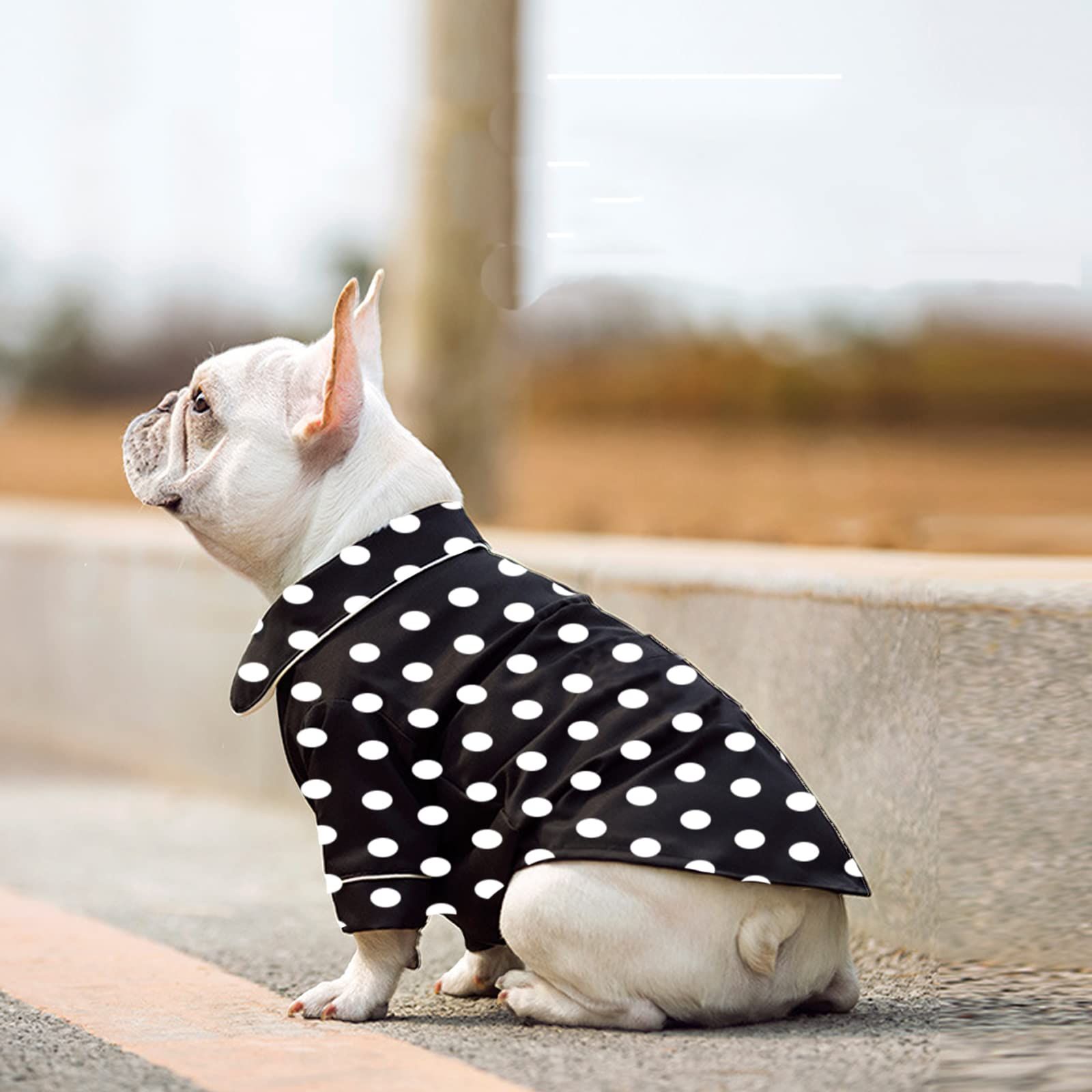Dog Pajamas for Small Dog Boy Girl Puppy Clothes Dot Shirt Silk Loungewear view 3
