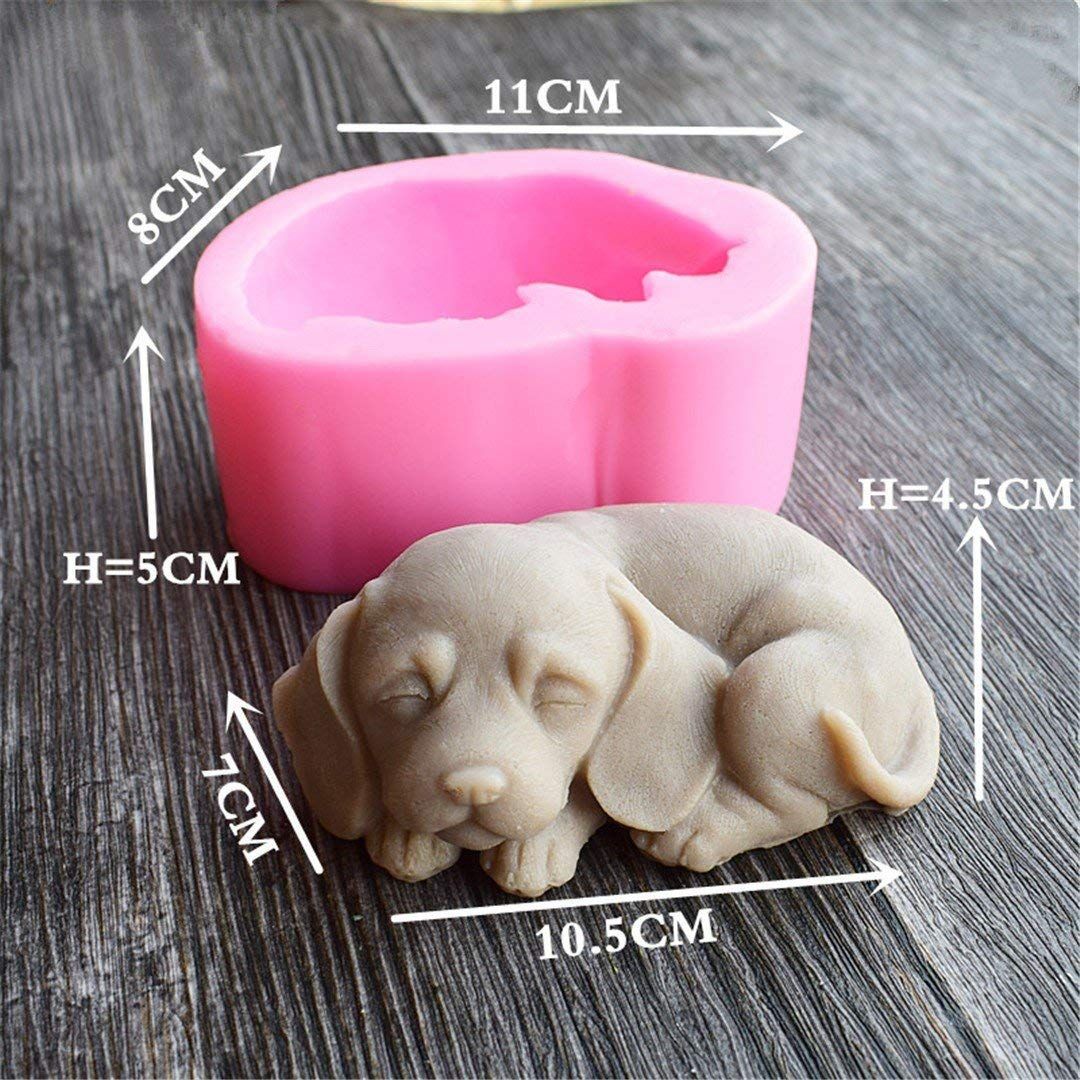 3D Dog Silicone Candle Molds Cute Puppy Soap Molds Chocolate Cake Baking view 3