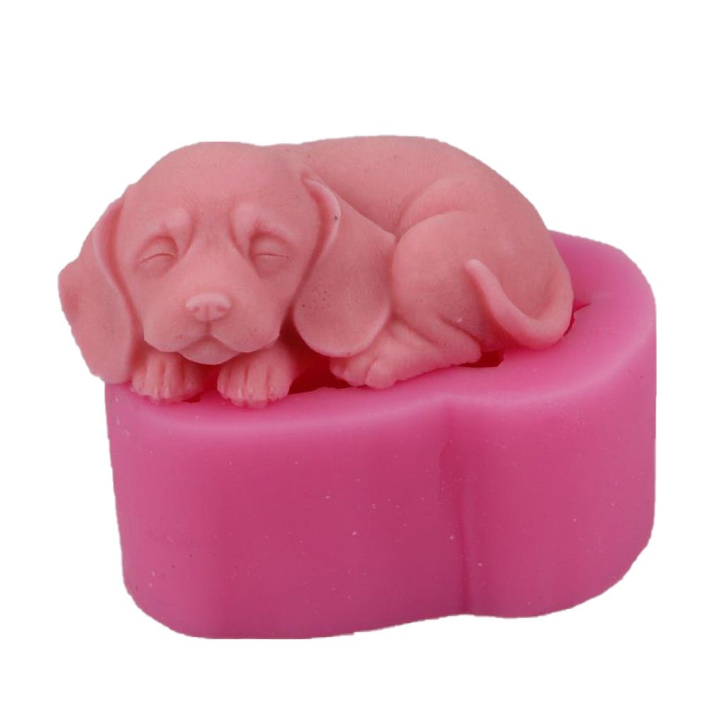 3D Dog Silicone Candle Molds Cute Puppy Soap Molds Chocolate Cake Baking view 4