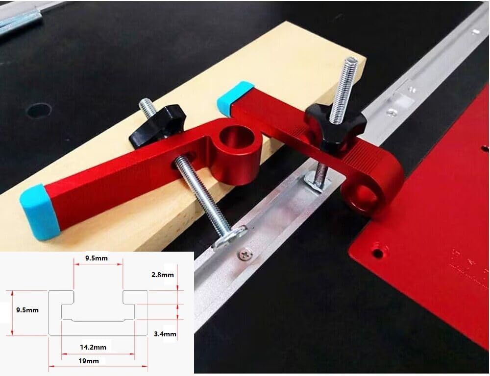 2 Pack T-Track Hold Down Clamps Kit,Woodworking tools Easy to install