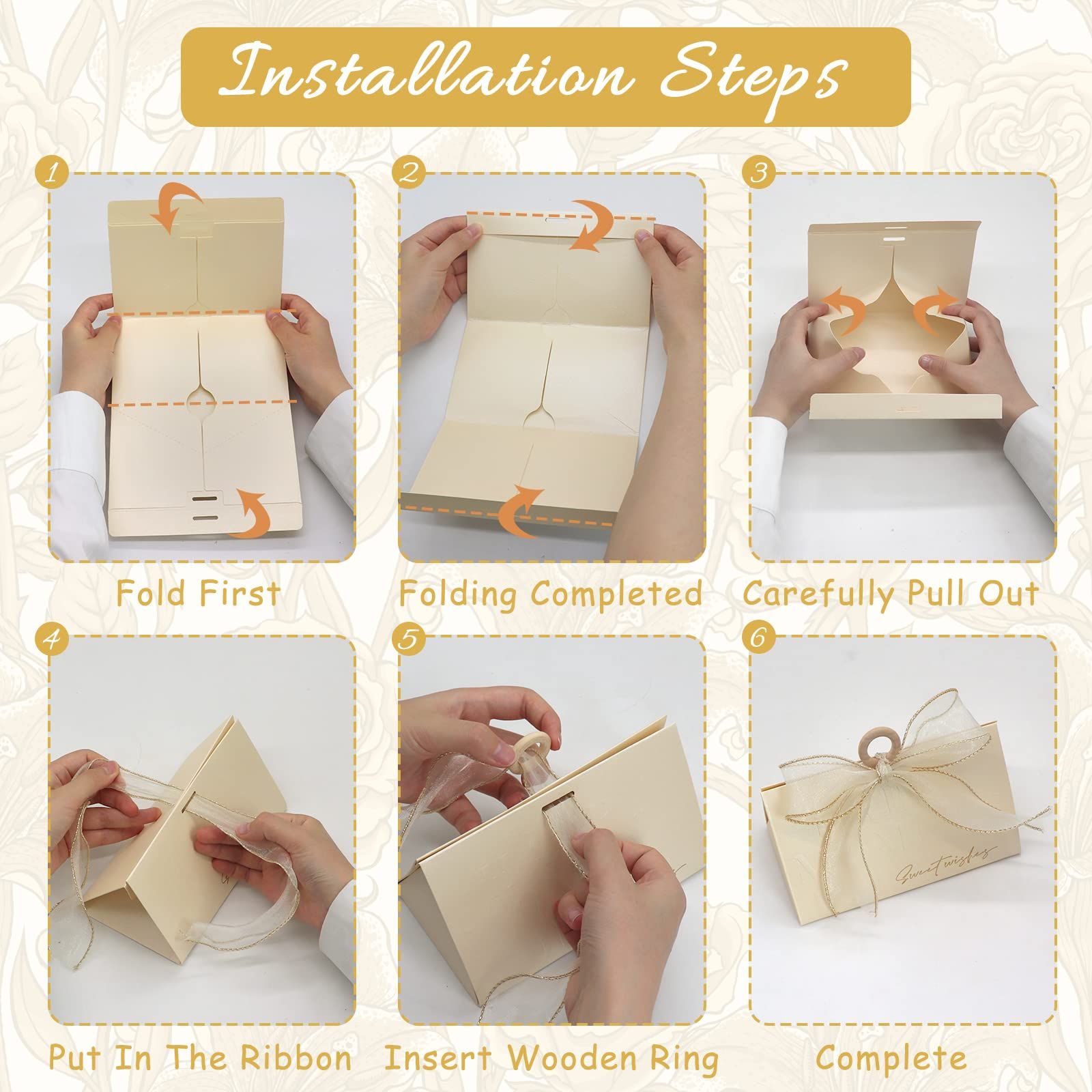 Wedding Candy Boxes, Beige Wedding Favor Boxes Chocolate Treat Gift Boxes,with view 2
