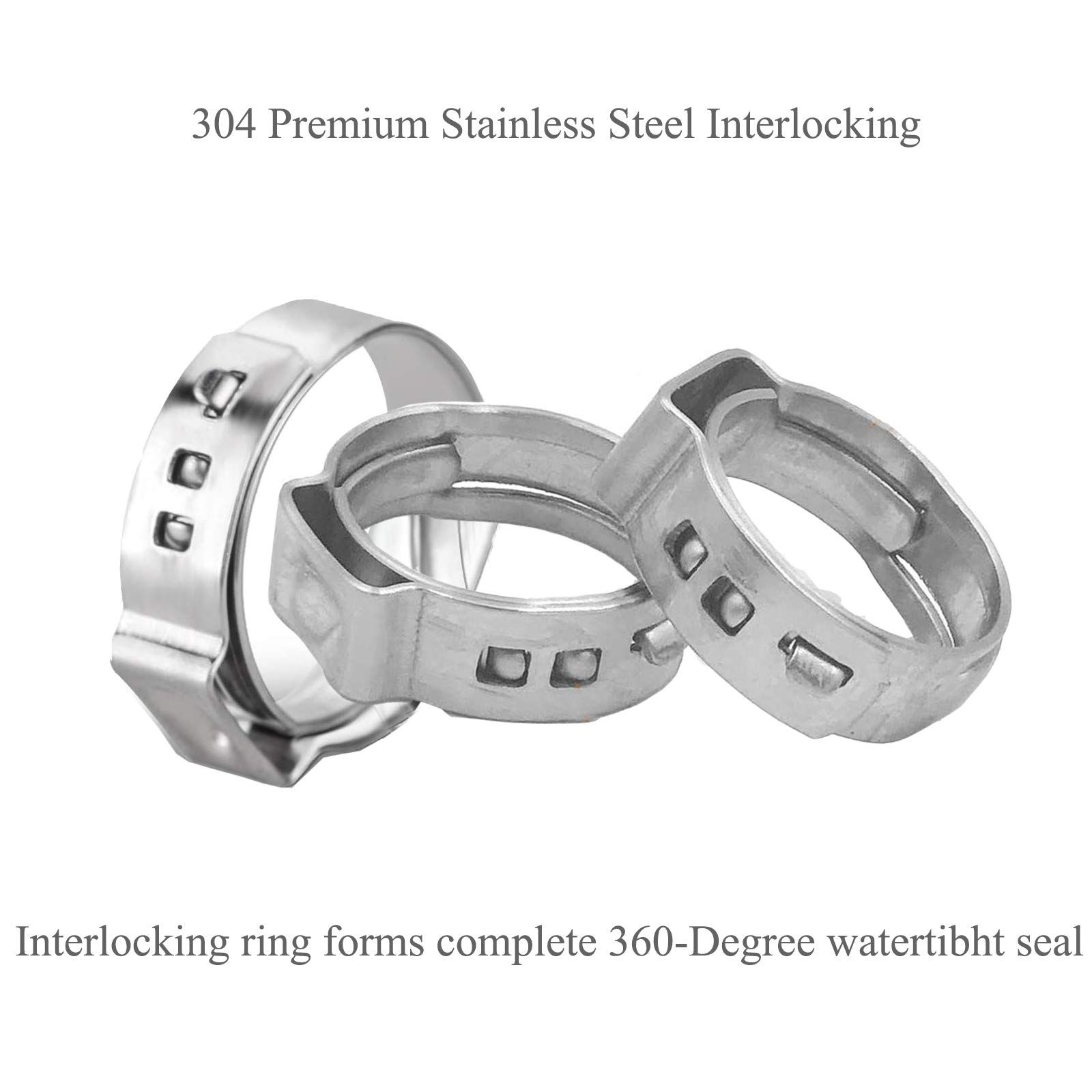 Clamp Ring 1 inch, 304 Stainless Steel Cinch Clamp Rings, Pinch Clamps for