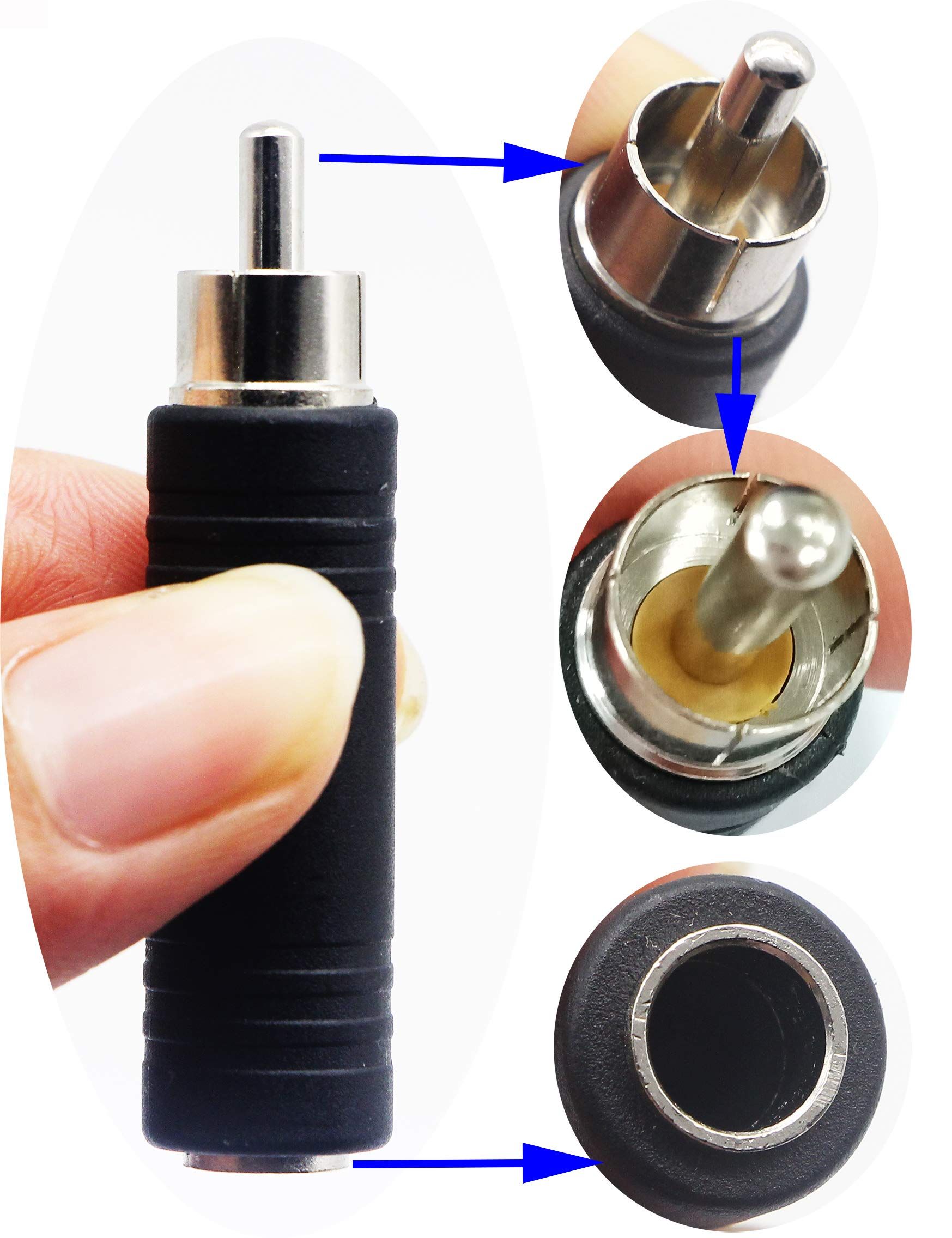 Time 6.35mm to RCA Adapter RCA Male Plug to 6.35mm 1/4 Inch Mono Female Audio view 4