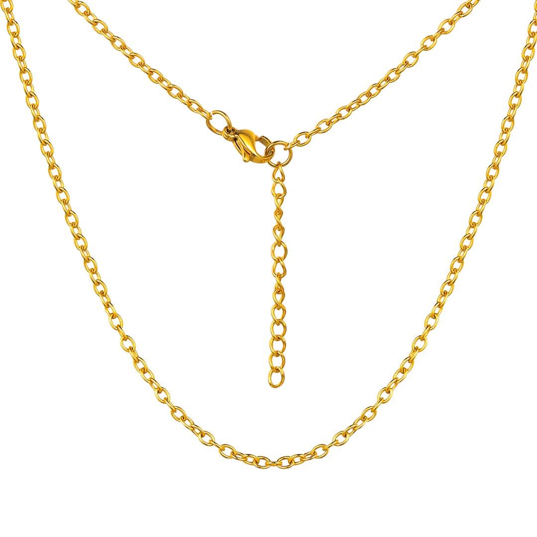 2PCS Stainless Steel/18K Gold Plated Snake Chain Necklace for Women Men view 2
