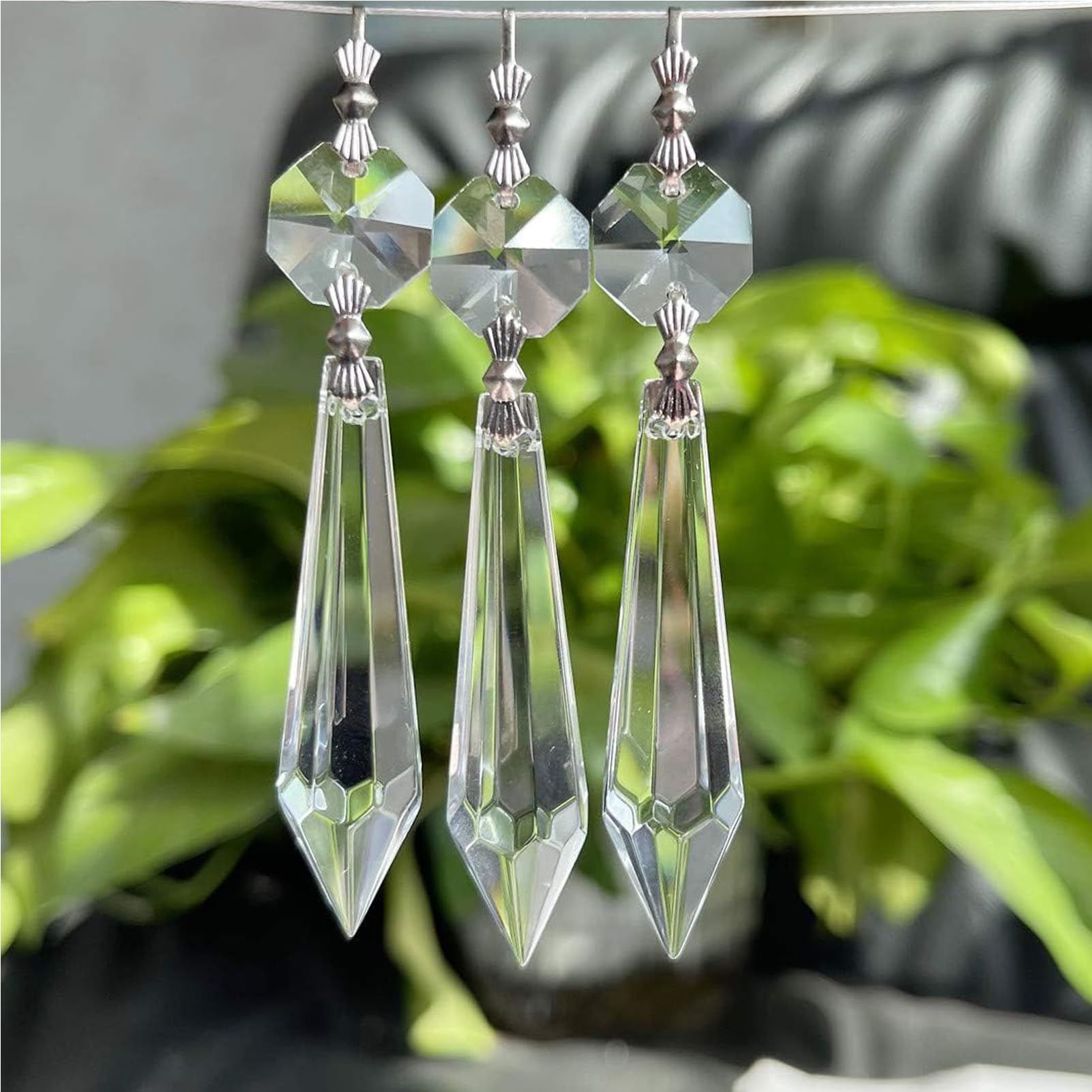 20pcs Chandelier Crystal Prisms Pendants Icicle Prism Ornament Rhinestone view 3