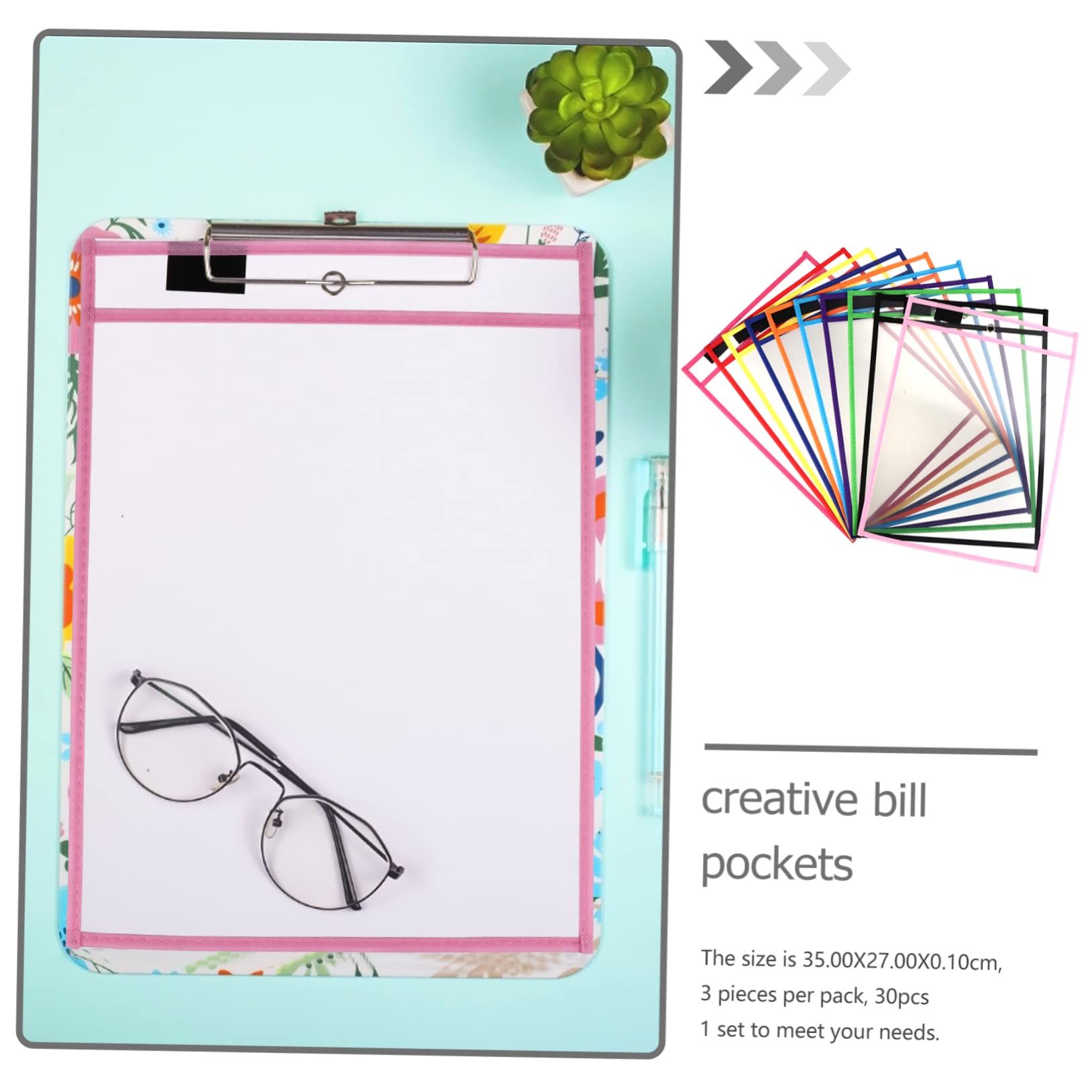 Dry Erase Bag File Bags File Pockets Waterproof Document Pouch Clear Envelopes view 2