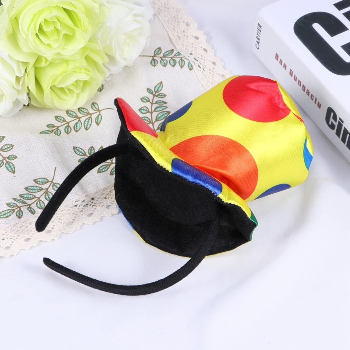 Headband Clown Top Hat Headband Carnival Costume Funny Performance Props plush view 3