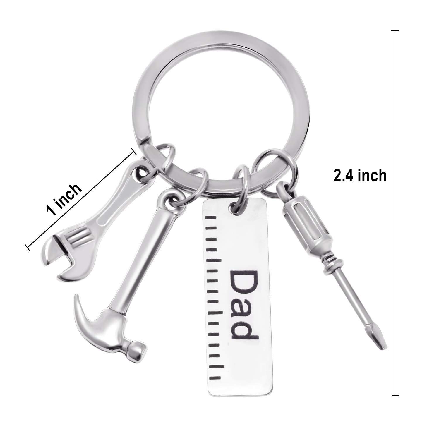 Keychain with Ruler Hammer Wrench Screwdriver Gifts for Dad view 5