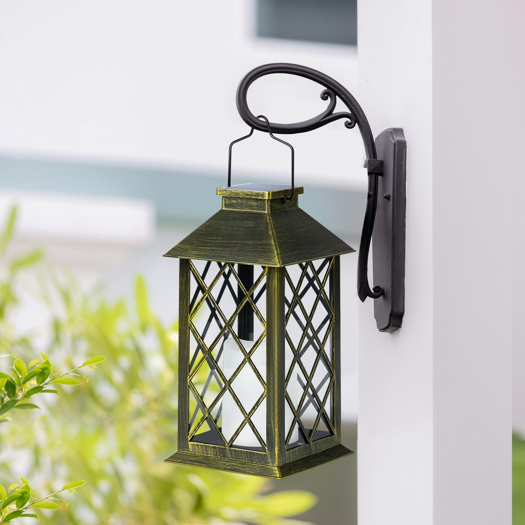 2Pack Solar Lantern , Outdoor Garden Hanging Lanterns, 3X Longer Waterproof view 5
