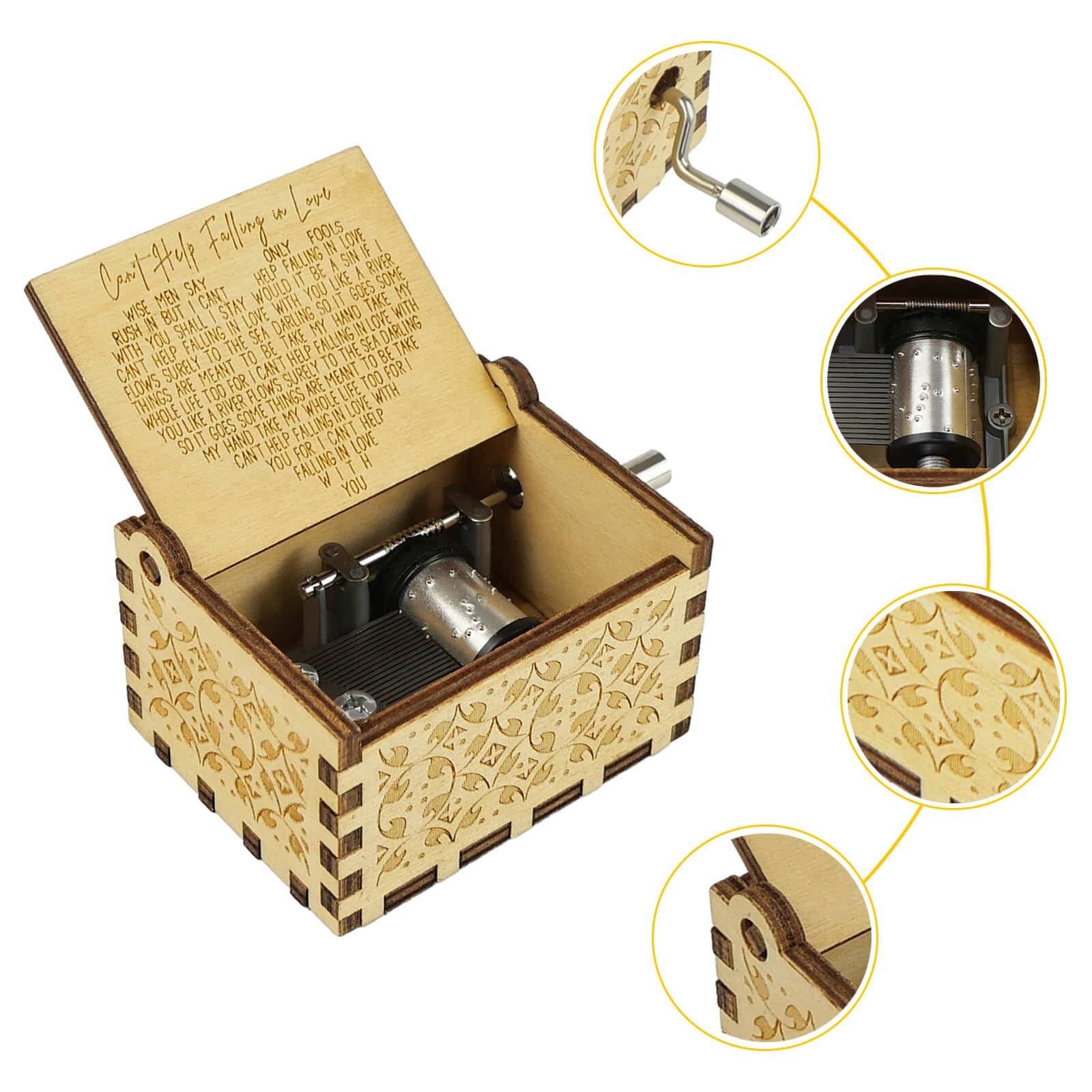 Wooden Music Boxes, Can’t Help Falling in Love Music , Gifts for Husband view 2