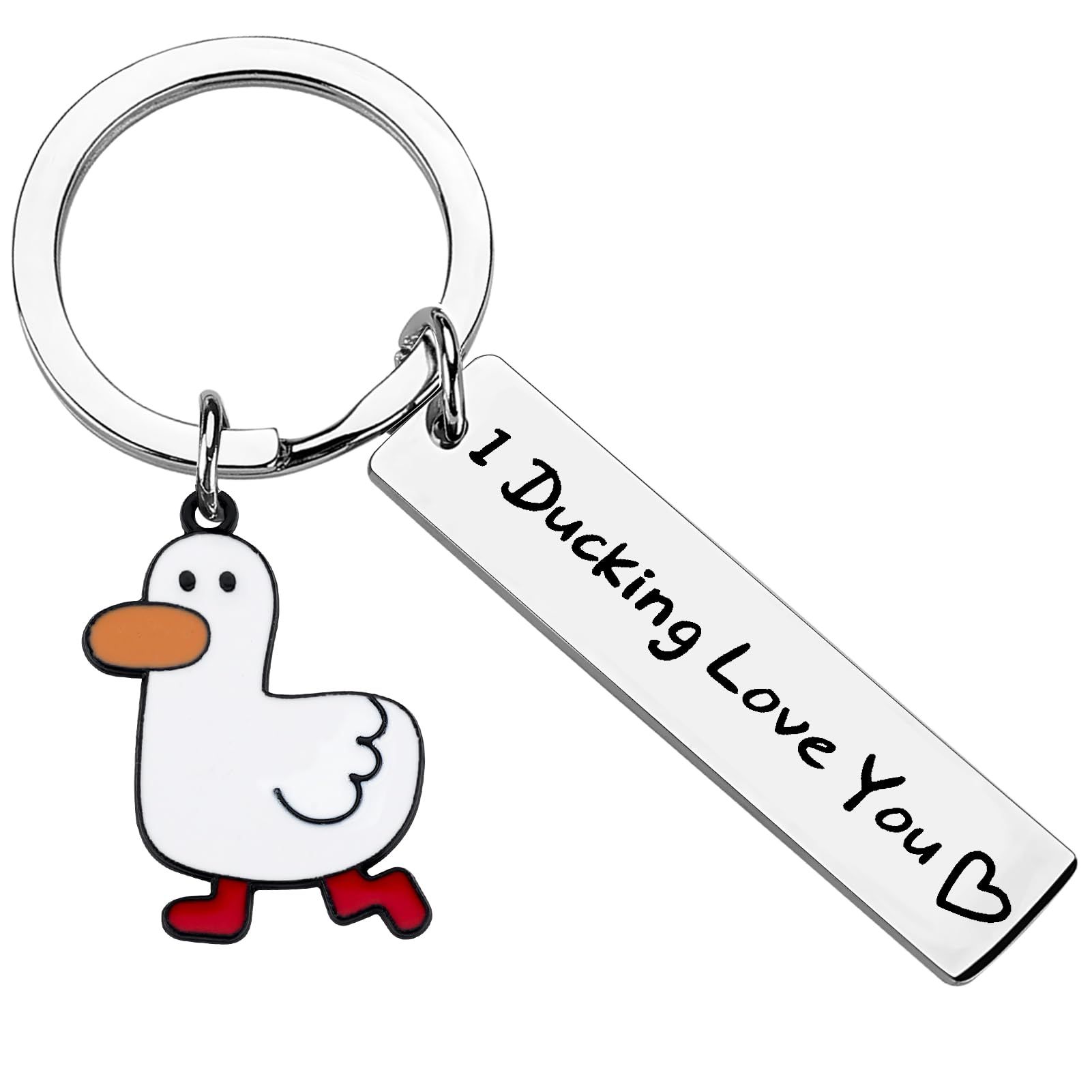 Duck Keychain for Couples Cute Keyring for Duck Lovers Funny Keychin for Car