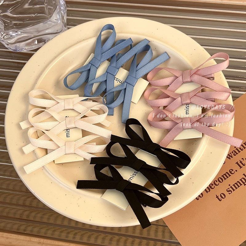 Hair Ribbon 12PCS Hair bows Clips Bowknot Satin Hair Ribbon for Women Girls view 2