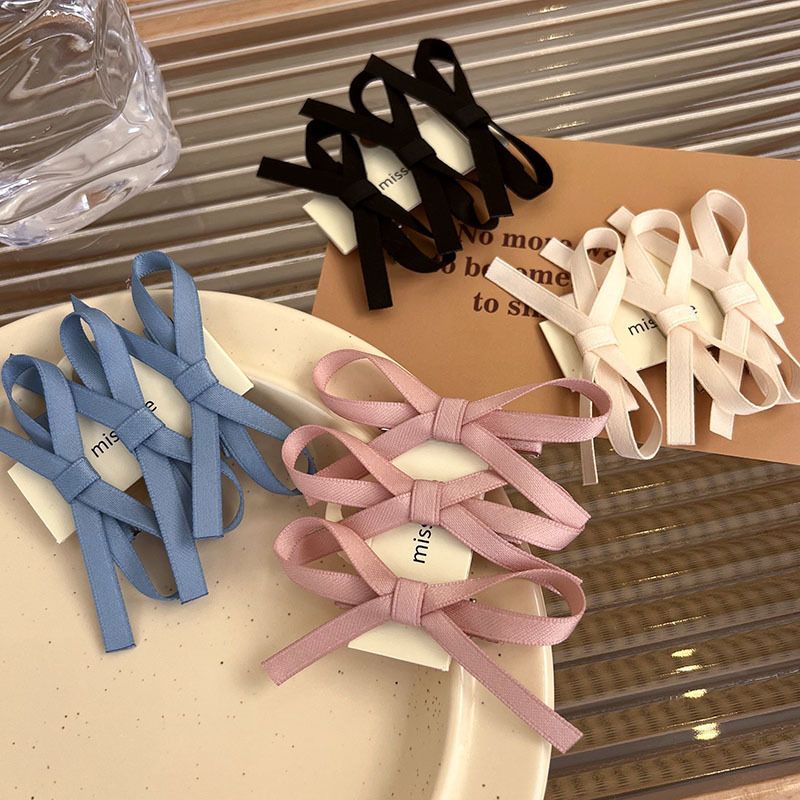 Hair Ribbon 12PCS Hair bows Clips Bowknot Satin Hair Ribbon for Women Girls view 3