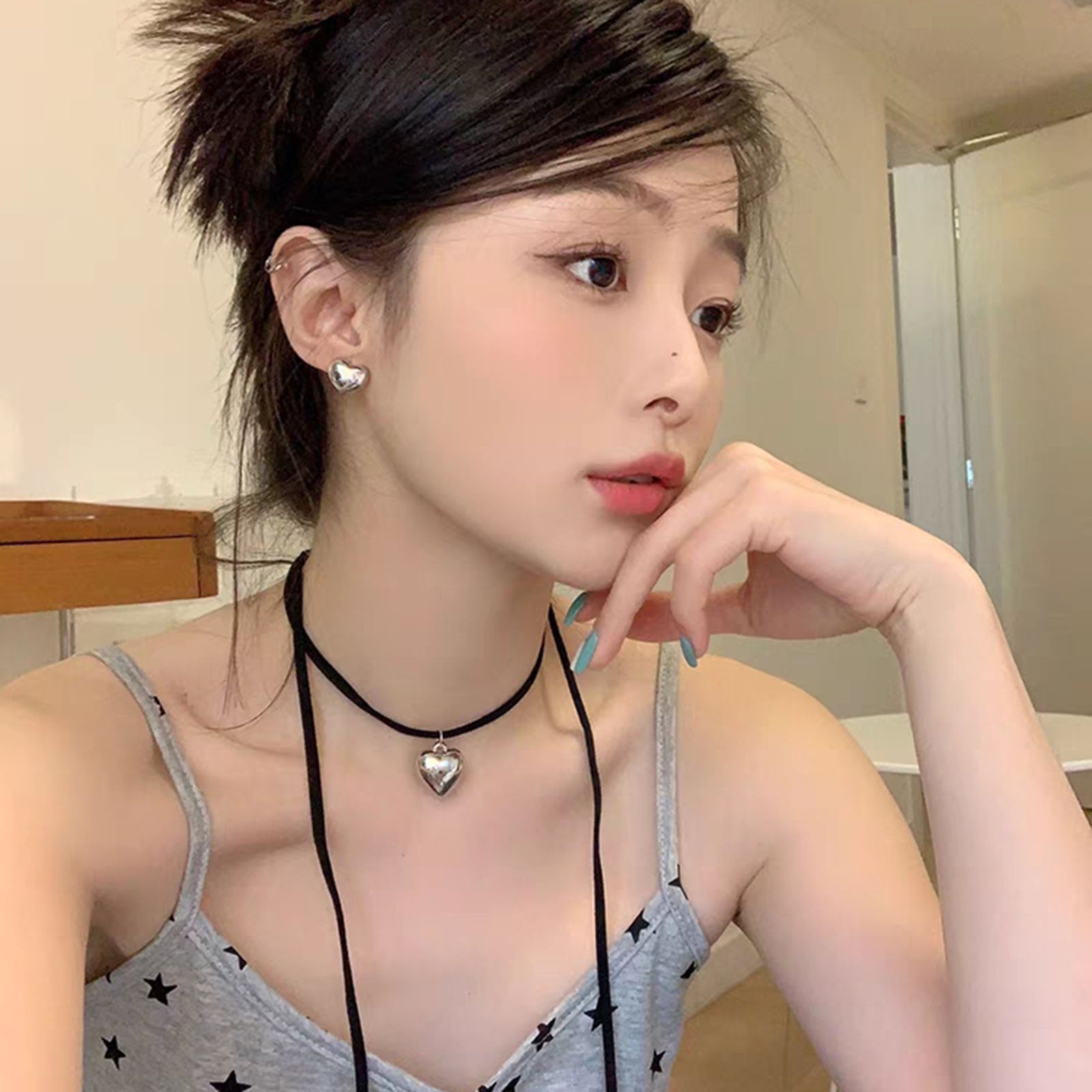 choice of all Chunky Necklace for Women Layered Chunky Choker Necklace Cuban view 3
