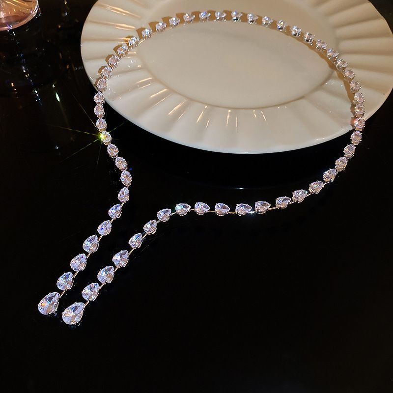 Rhinestone Choker Necklaces Crystal Rhinestone Necklace Y Teardrop Necklace view 5