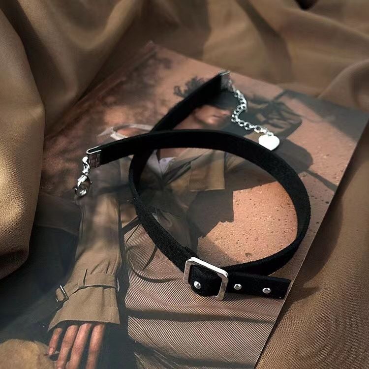 PU Leather Choker, Boho Hippie , Faux Leather Layered Black Choker Necklace view 4