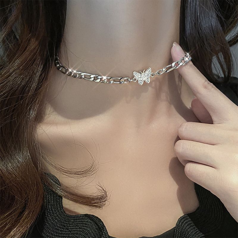 Butterfly Necklace, Cuban Link Chain Jewelry Necklaces,Bridesmaid view 3