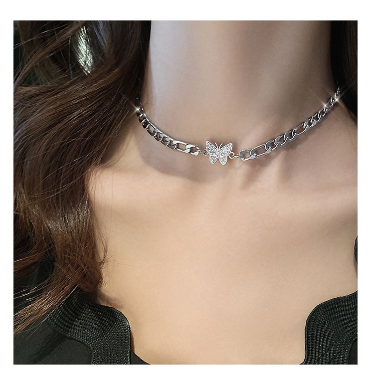 Butterfly Necklace, Cuban Link Chain Jewelry Necklaces,Bridesmaid view 4