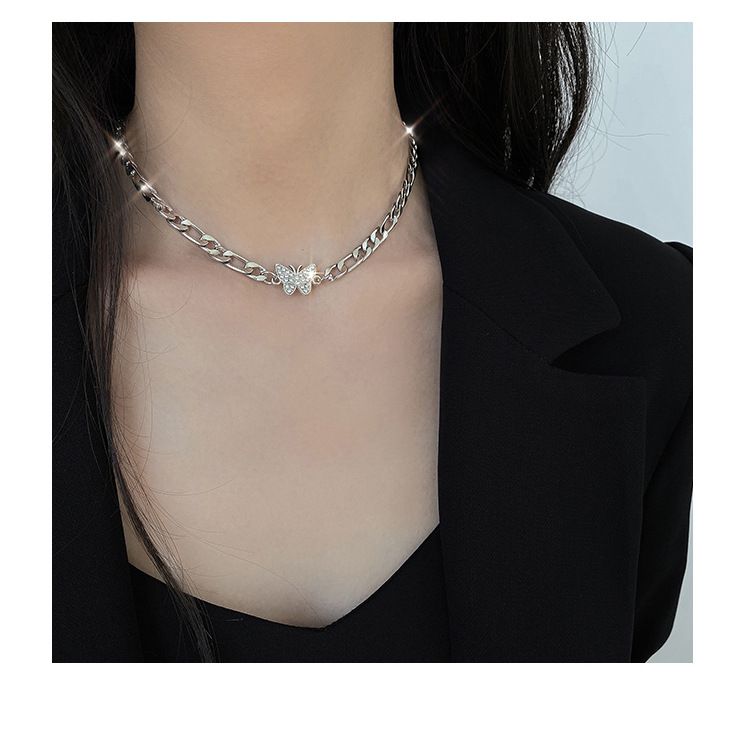 Butterfly Necklace, Cuban Link Chain Jewelry Necklaces,Bridesmaid view 5