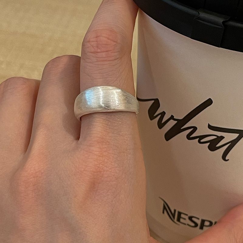 Silver Handmade Wide Convex Band Ring view 4