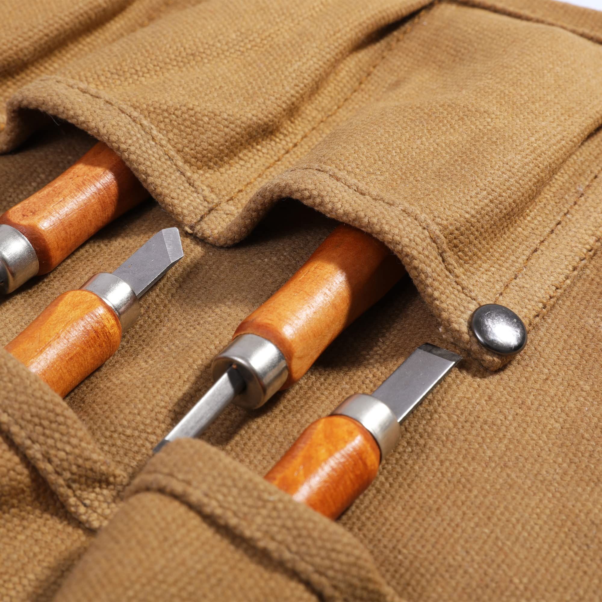 1 pcs Tool Roll, Heavy Duty Small Tool Bag Tool Pouch for Chisels, Hammers view 2