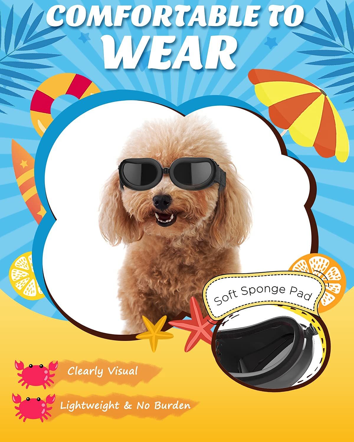 Dog Sunglasses Small Breed Dogs Goggles UV Protection view 2