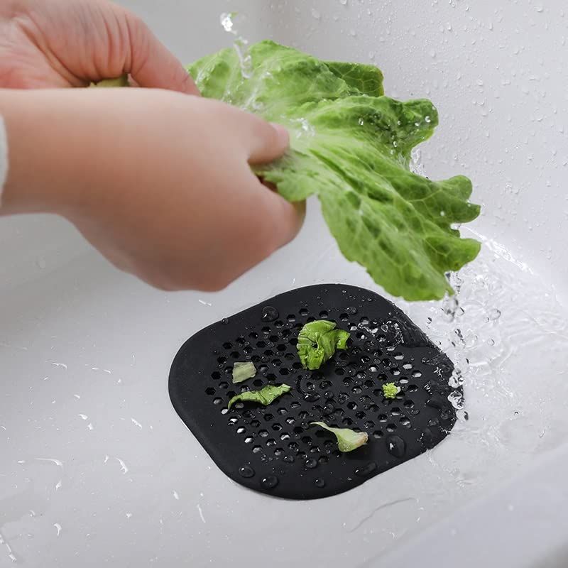 2 Pack Drain Cover Hair Catcher Silicone Drain Protector Hair Stopper for view 3