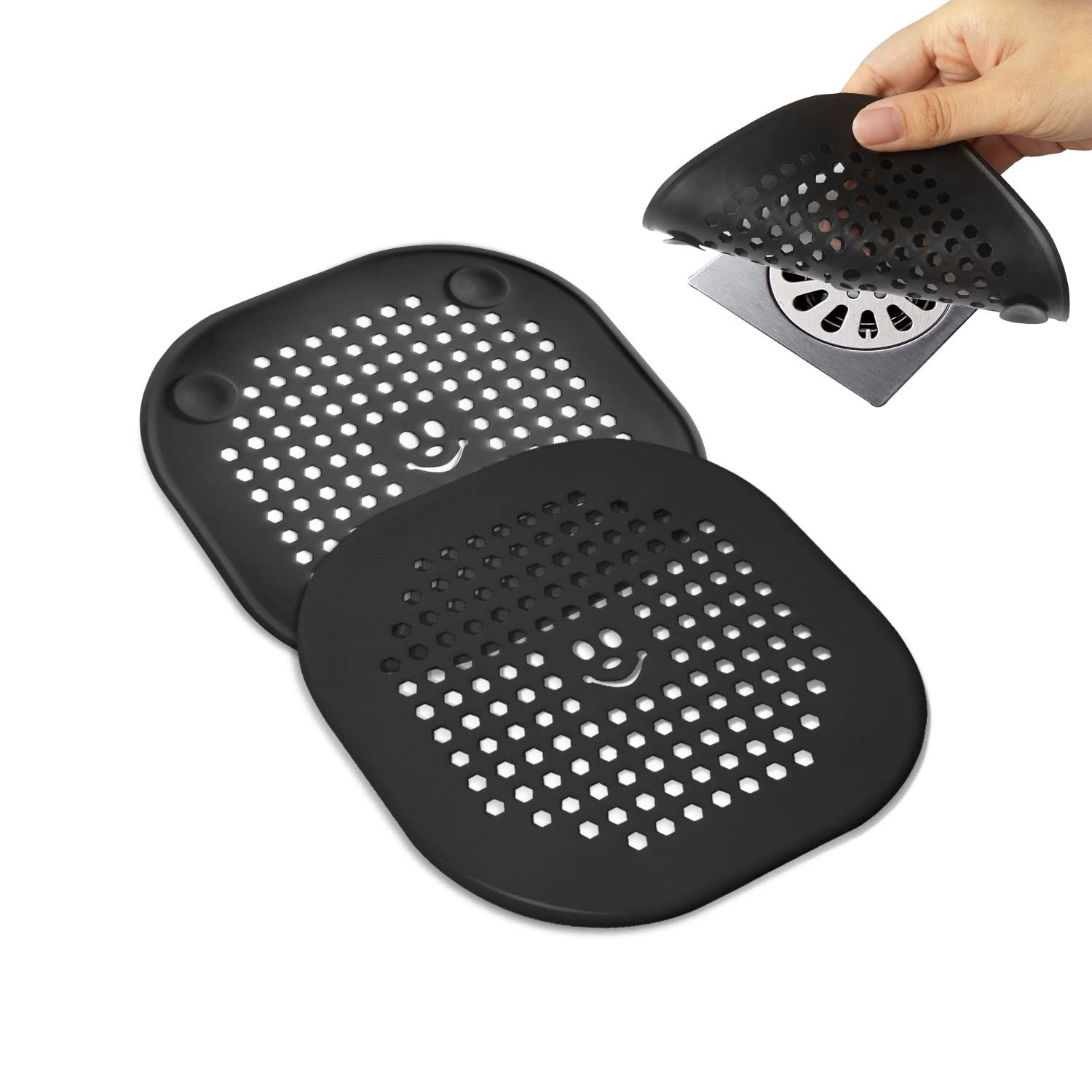 2 Pack Drain Cover Hair Catcher Silicone Drain Protector Hair Stopper for view 5