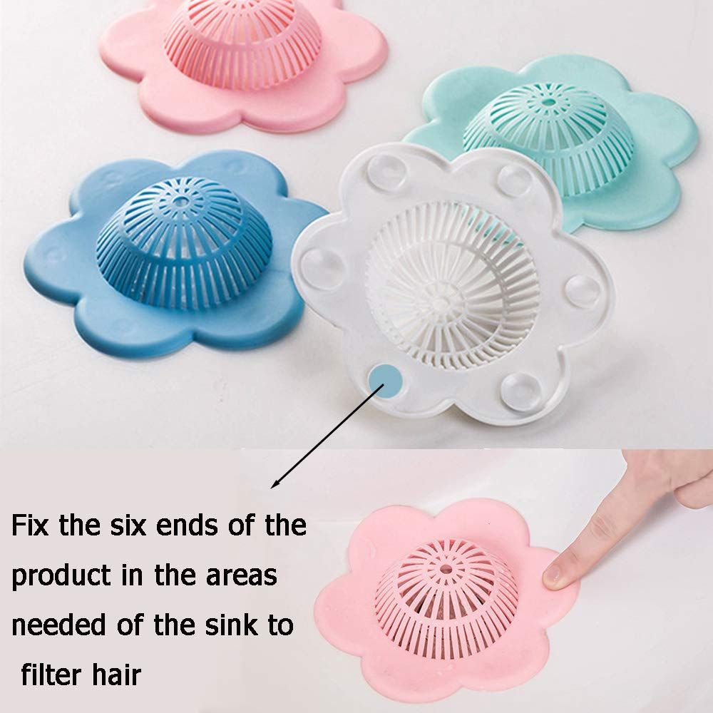 Hair Catcher Silicone Hair Stopper Shower Drain Covers with Suction Cups Suit view 2