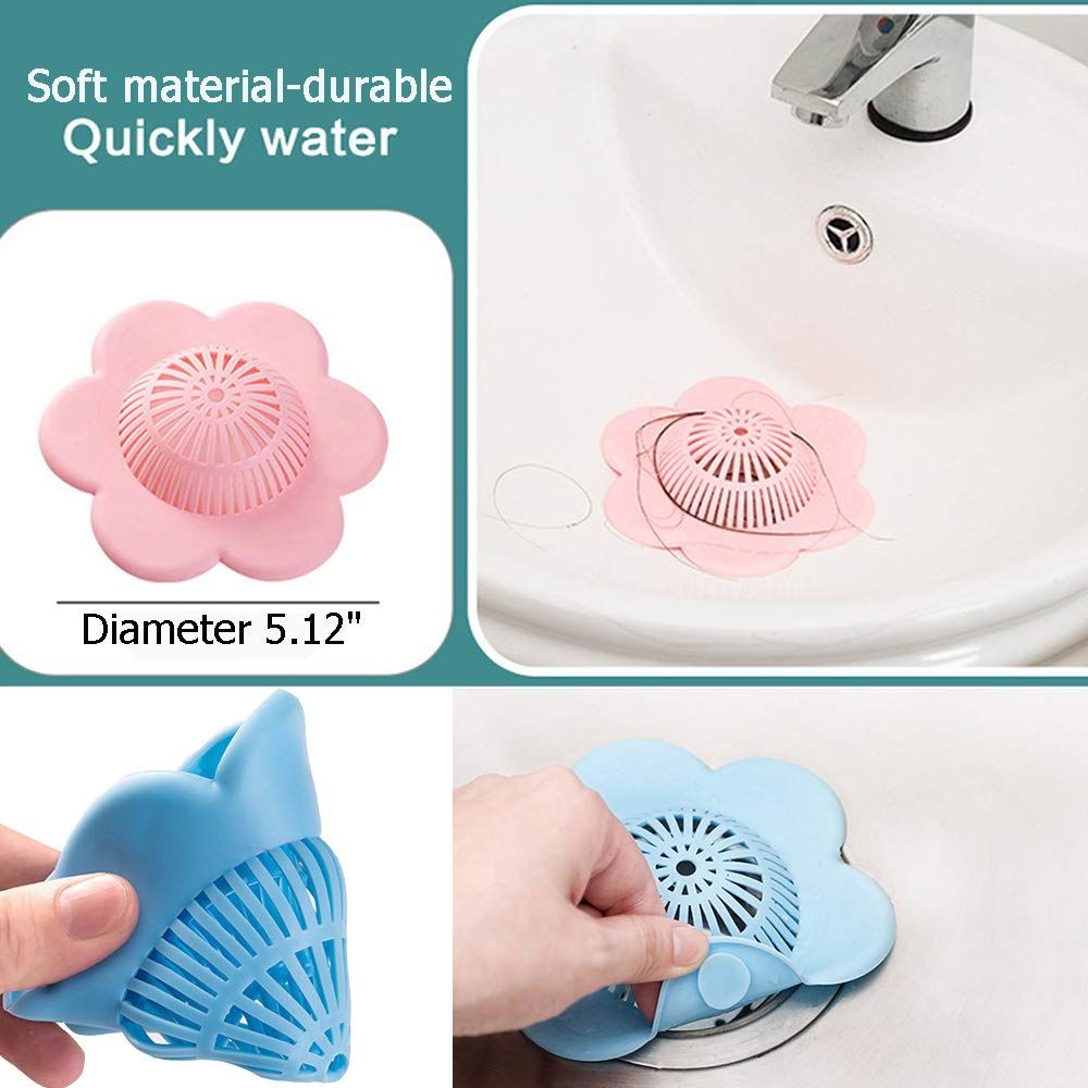 Hair Catcher Silicone Hair Stopper Shower Drain Covers with Suction Cups Suit view 5