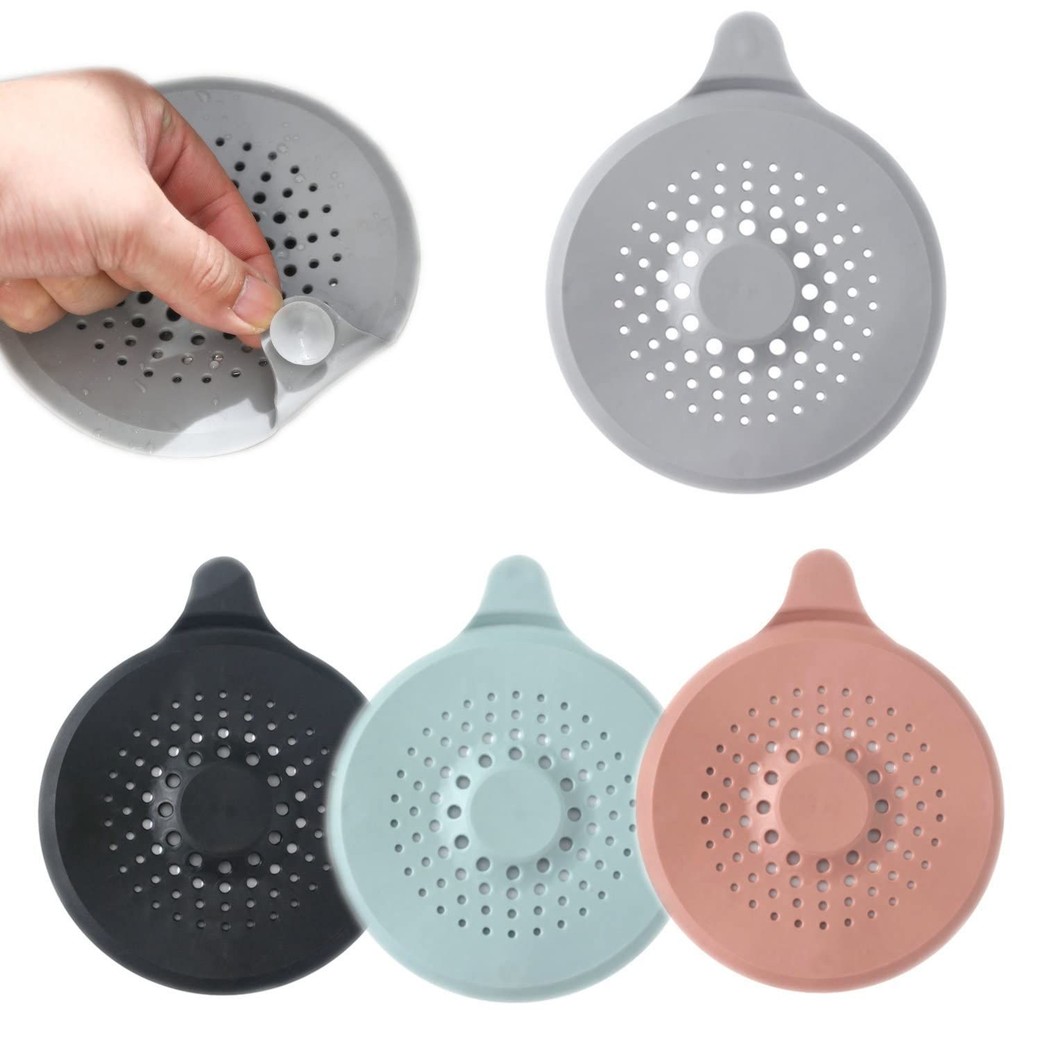 Silicone Shower Drain Hair Stopper for Bathroom Kitchen Shower Easy to Clean