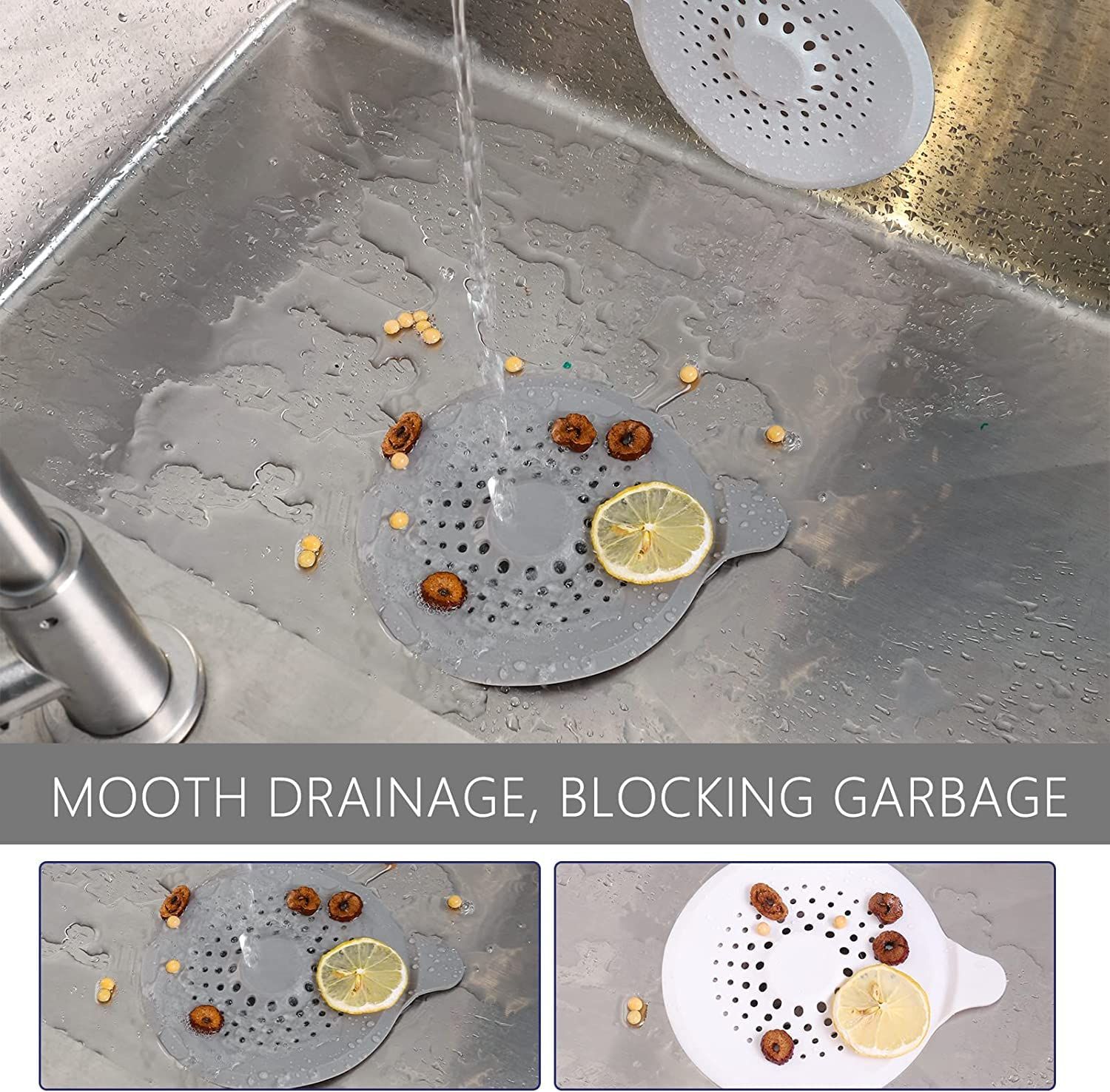 Silicone Shower Drain Hair Stopper for Bathroom Kitchen Shower Easy to Clean view 3