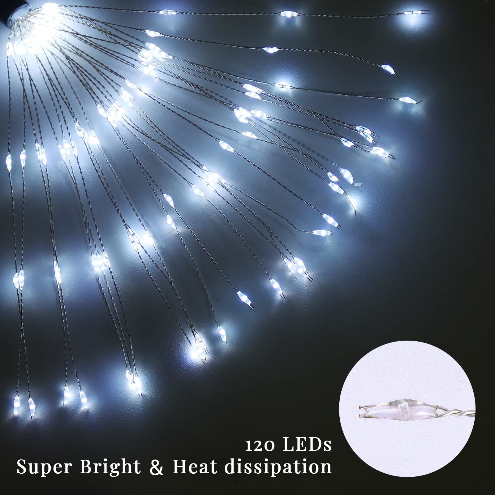 Solar Firework Lights, Garden Lights 4 Pack 120 LED Decorative Lights, Solar view 5