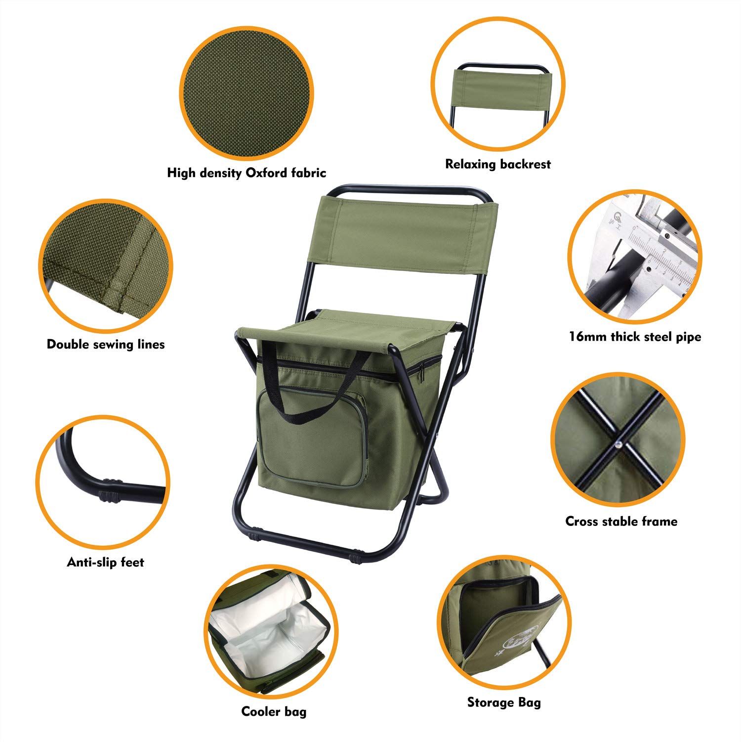 Outdoor three in one leisure camping and fishing chairs Fishing Chair with view 3