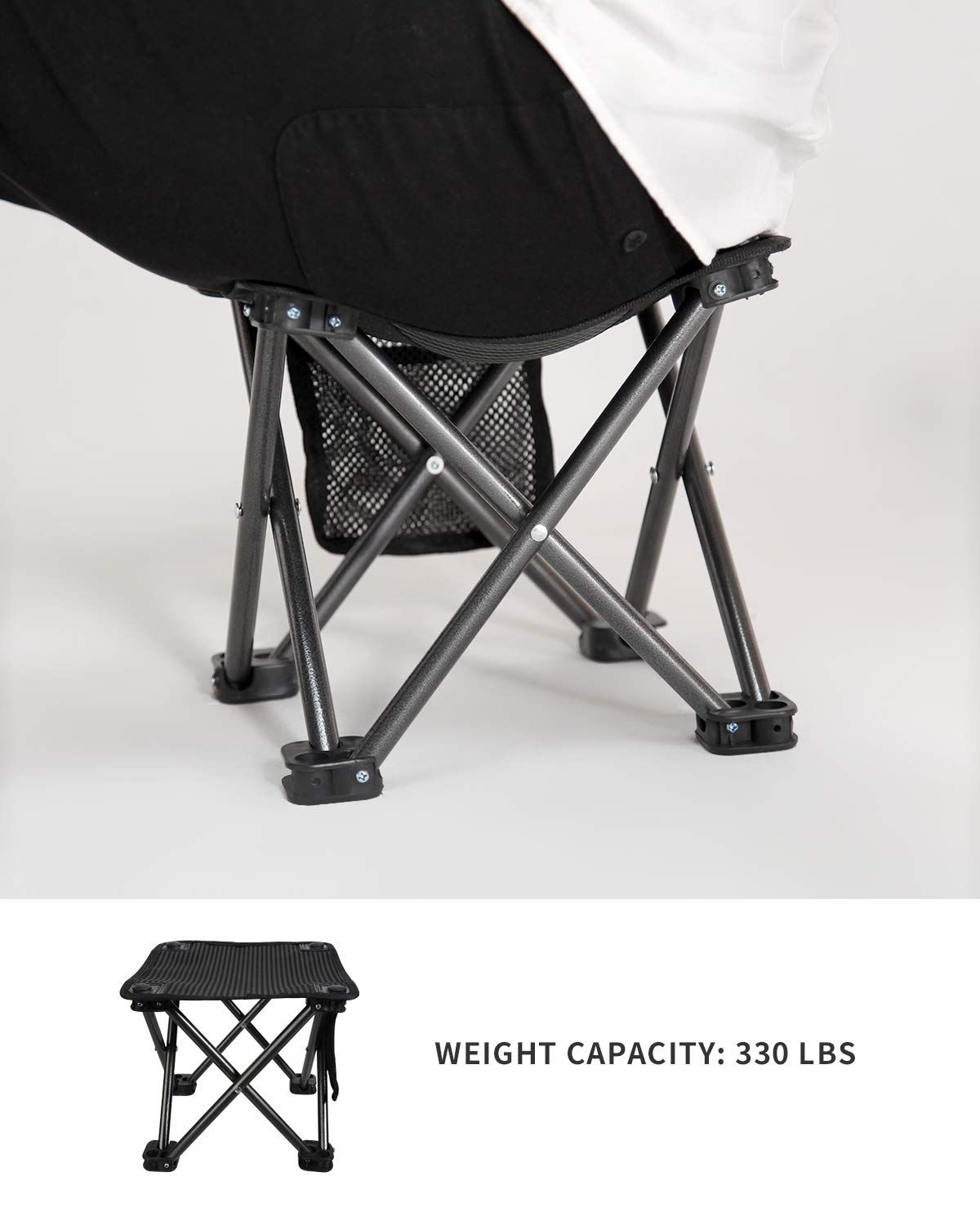 Lightweight Portable Compact Small Camping Folding Stool with Pocket for view 3