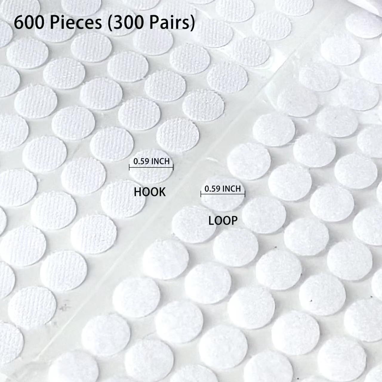 Self Adhesive Dots,600pcs(300 Pairs) 0.59" Diameter Strong Sticky Round Nylon view 5