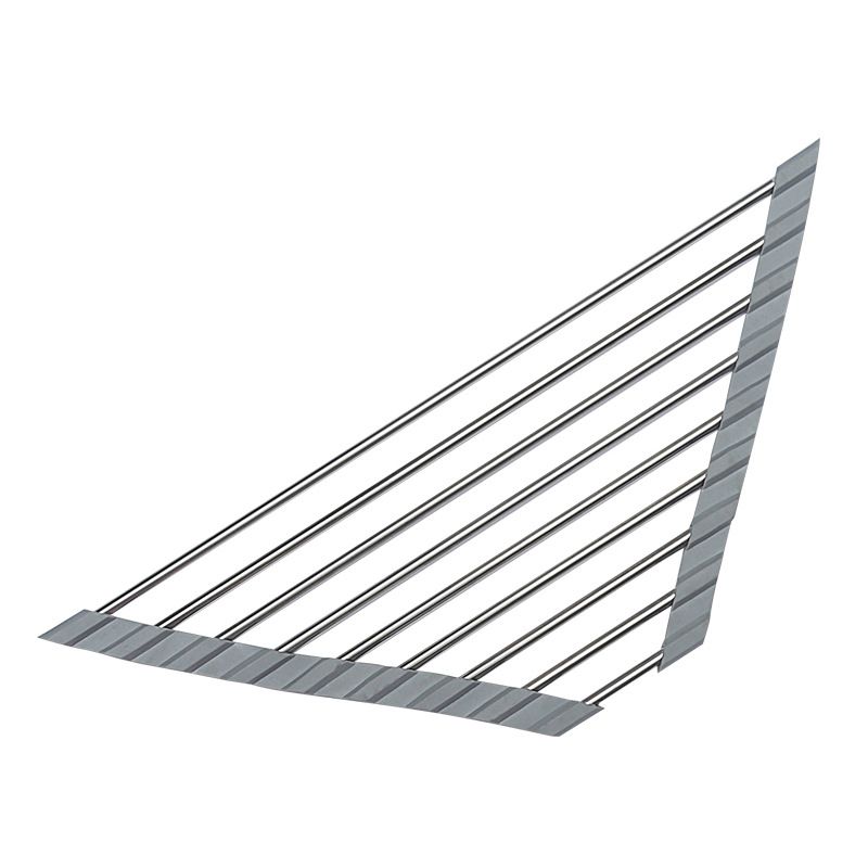 Triangle Roll-Up Dish Drying Rack for Sink Corner Small Foldable Stainless