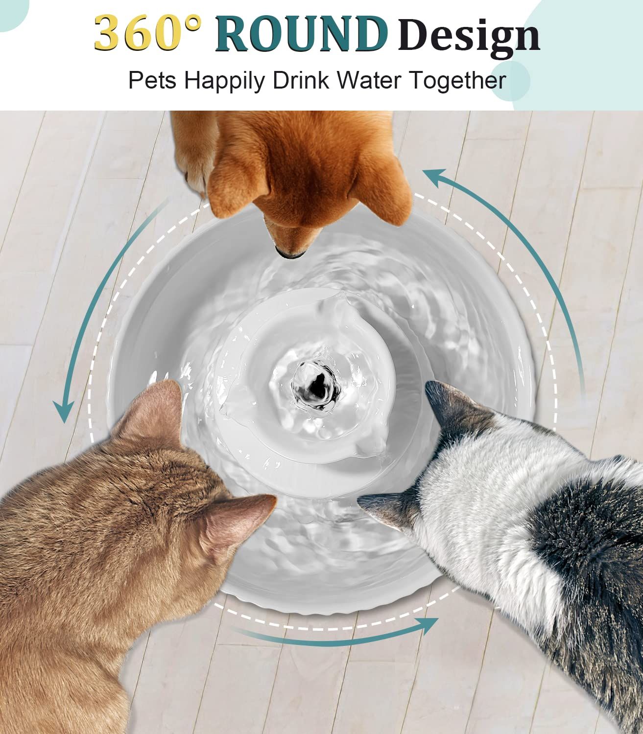 Ceramic Cat Water Fountain view 3