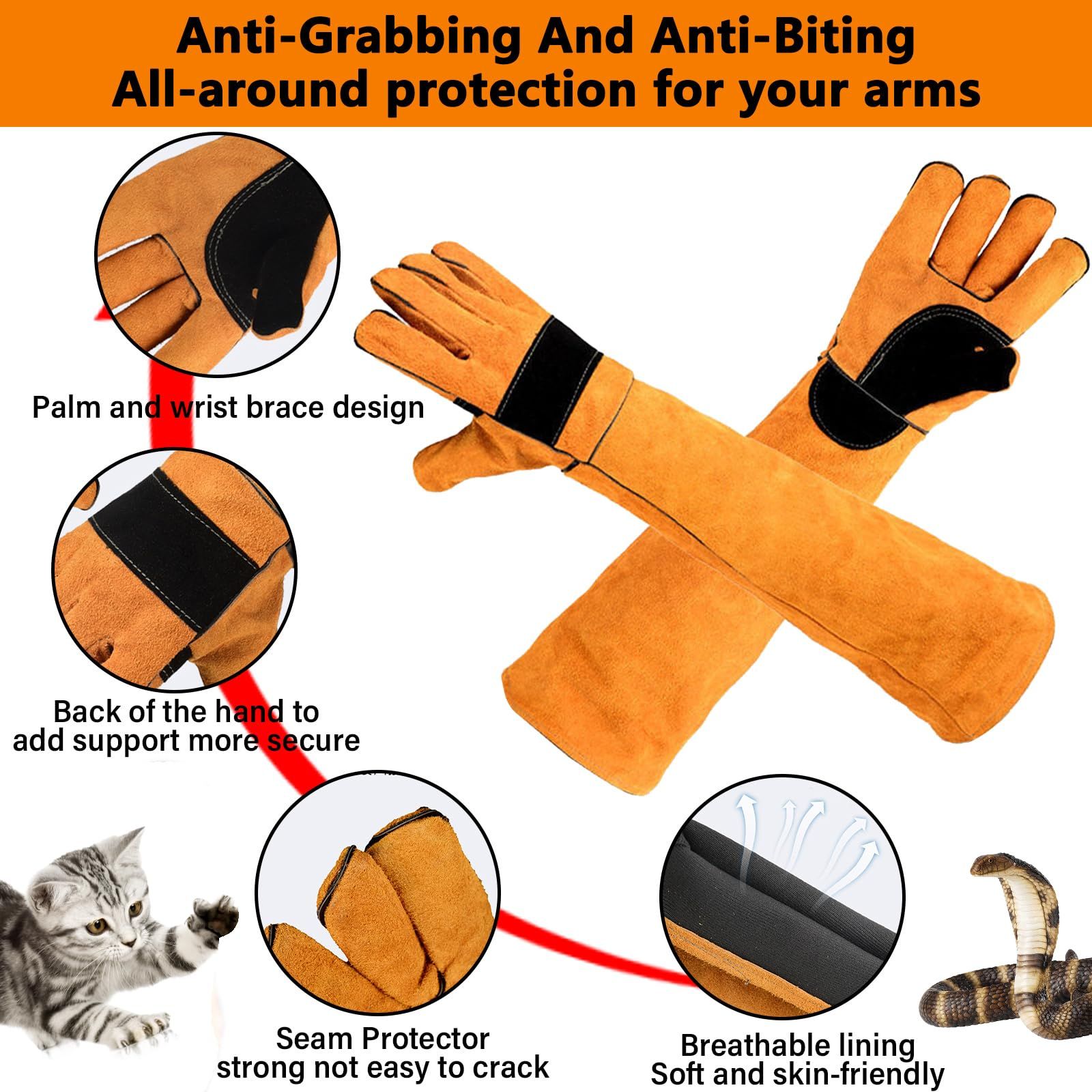 Animal Handling Gloves,Cat Bite Proof Gloves,Multipurpose Pet Bite Proof Glove view 5