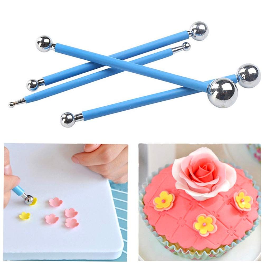 DIY Cake tools,4Pcs Cake Pan Flower Decorating Clay Flower Sugar Craft Ball view 2
