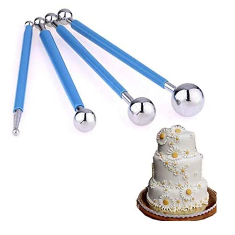 DIY Cake tools,4Pcs Cake Pan Flower Decorating Clay Flower Sugar Craft Ball view 4