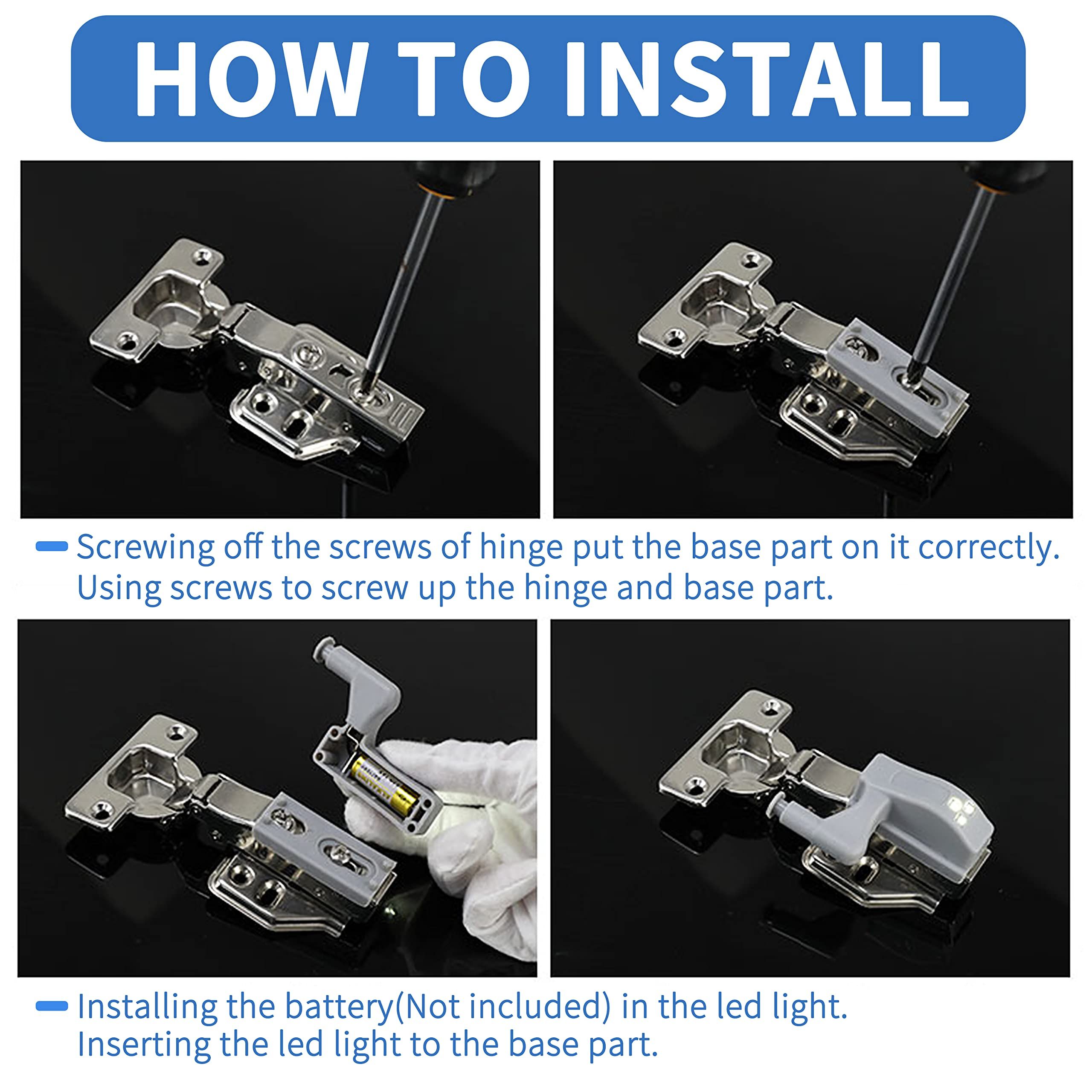 10Pcs Hinge LED Sensor Light/Cool White for Light-Kitchen Cabinet Cupboard view 3