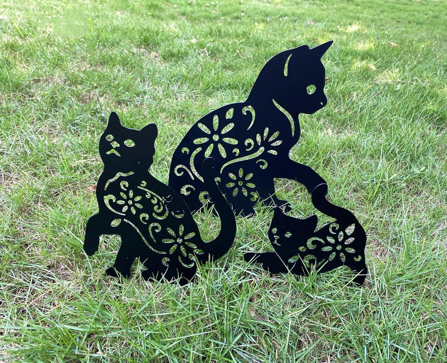 Cat Metal Stake Decorative Garden Stakes Black Cat Silhouette Garden Statues view 5